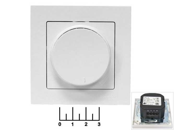 Выключатель-регулятор (диммер) 315W с выключателем белый Atlas (ATN000134)