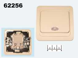 Выключатель 1-клавишный Universal (Валери) слоновая кость с индикацией (Б-В0121)