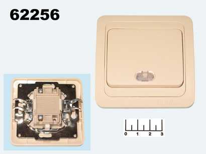 Выключатель 1-клавишный Universal (Валери) слоновая кость с индикацией (Б-В0121)
