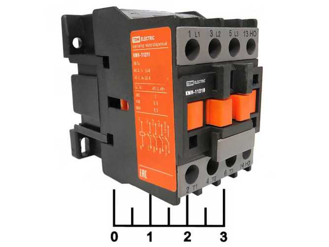 Контактор (пускатель) 220V 12A КМН-11210 TDM (дополнительный контакты NO) (0708-0006)