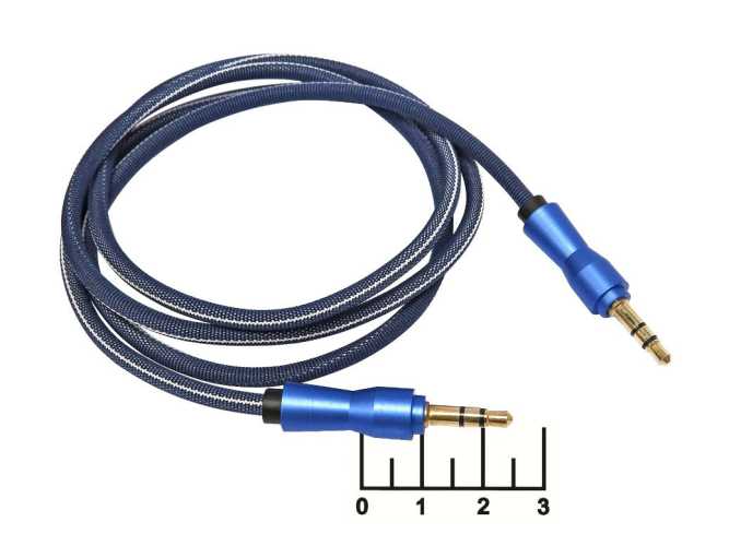 Шнур AUD 3.5-AUD 3.5 стерео 1м gold металл &amp;quot;Jeans&amp;quot; D-18 (AUX) (красный)