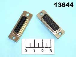 Разъем D-SUB гнездо 15pin 2-х рядный без корпуса