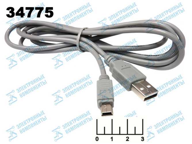 Шнур USB-mini USB B 5pin 1.8м Dori
