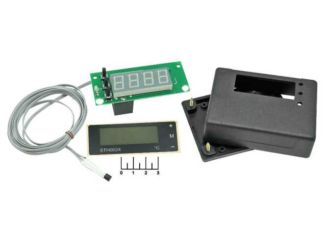 Радиоконструктор термореле цифровое встраиваемое с датчиком красный STH0024UR-V3 -55/+125С + корпус