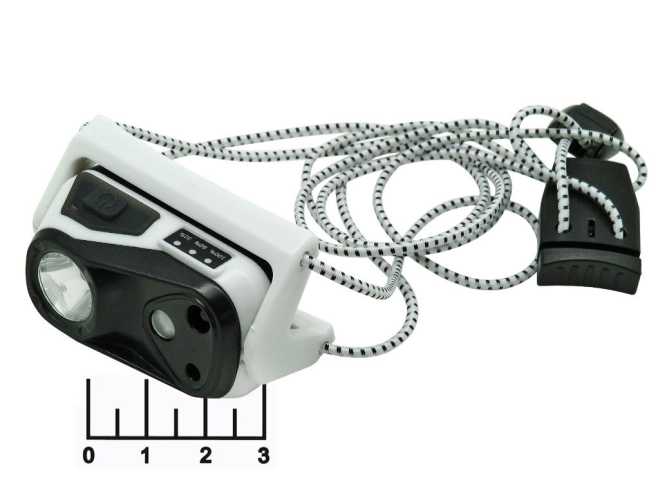 Фонарь налобный 1+1 светодиод белый+красный аккумуляторный с датчиком движения Патриот PT-FLG40