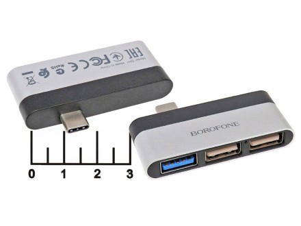 USB Hub 2 port + USB 3.0 + Type C Borofone DH1