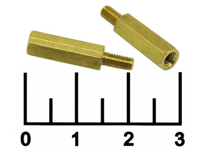Стойка DA5M3X15 винт-отв (латунь)