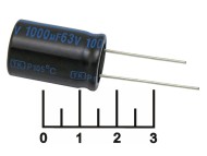 Конденсатор электролитический ECAP 1000мкФ 63В 1000/63V 1625 105C (TK)