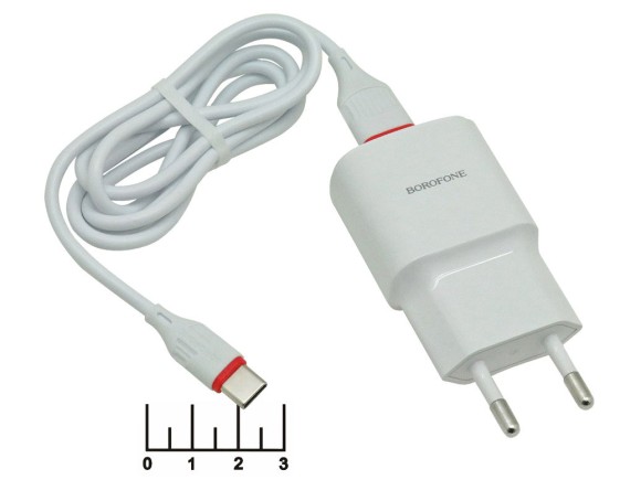 Сетевое зарядное устройство USB 5V 2.1A (шнур Type C) BA48A Borofone (белое)