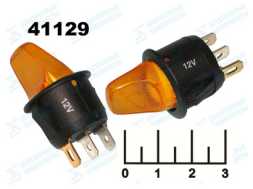 Выключатель 12/10 12V 10A MIRS-101-9H/D желтый 3 контакта (подсветка 12V)