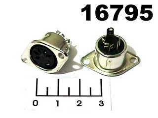Разъем DIN 5pin гнездо в панель металл (7-0253)