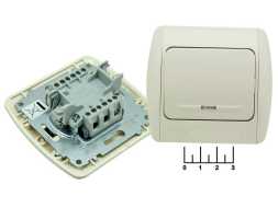 Выключатель 1-клавишный EL-BI Zirve кремовый с индикацией