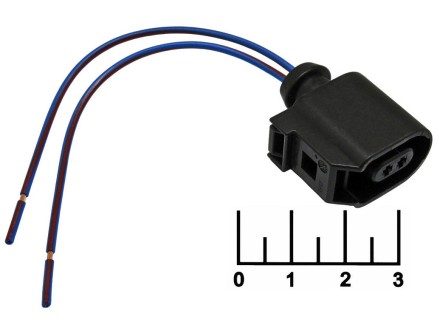 Разъем 2pin гнездо влагозащищенный на проводе 6E0973702 Cargen (AX961)