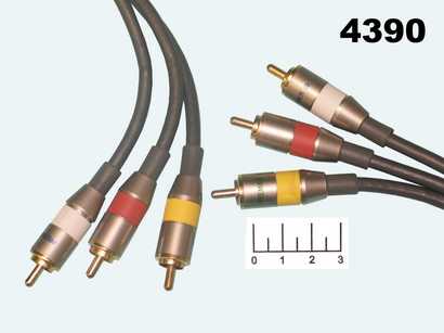Шнур 3RCA-3RCA 2м gold component Premier (5-306)