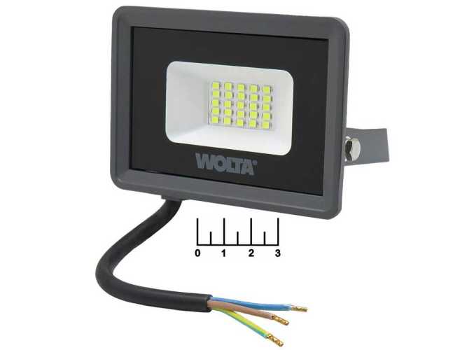 Прожектор светодиодный 220V 20W 25LED 5700K белый холодный Wolta WFL-20W/06  (-45...+50C)