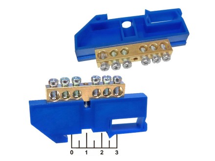 Эл шина "0" 6 контактов 8*12мм с изолятором на DIN-рейку TDM (SQ0801-0030)