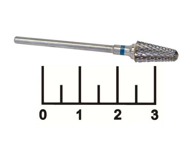 Бор-фреза конус с закругленным концом 2.3мм стальной синий №9 (N07)