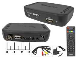 Ресивер цифровой телевизионный DVB-T2 Selenga T20DI + медиаплеер (шнур 3RCA-AUD 3.5 4 контакта)