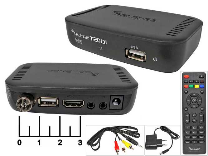 Ресивер цифровой телевизионный DVB-T2 Selenga T20DI + медиаплеер (шнур 3RCA-AUD 3.5 4 контакта)