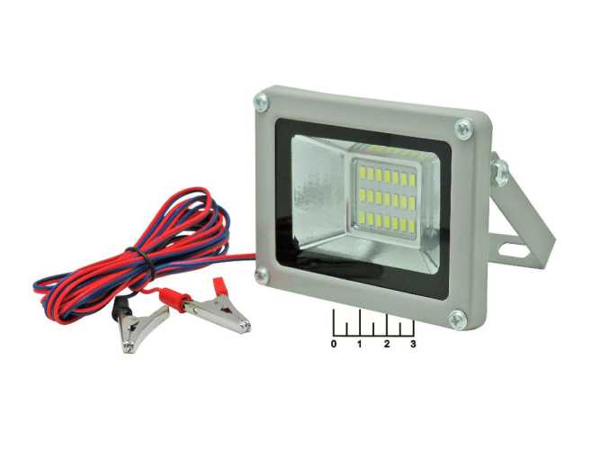 Прожектор светодиодный 12V 10W 21LED IP66 Calcal (крокодилы L-50)