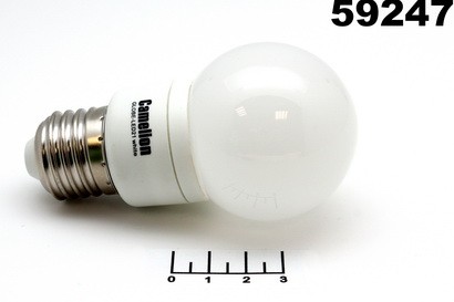 Лампа светодиодная 220V 1.3W E27 4500K белый шар Camelion (GLOBE-LED 21)