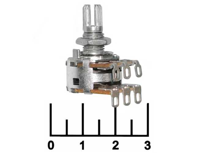 Резистор переменный 2*500 кОм RV16A01F-10-15K-A500K-3 (+52)