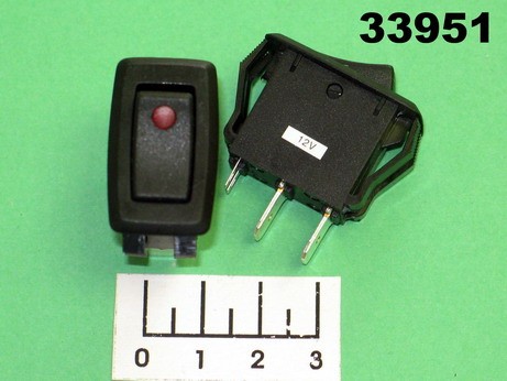 Выключатель 12/16 R13-205L LED красный 4 контакта