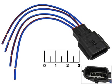 Разъем 4pin гнездо влагозащищенный на проводе 7282885330 Cargen (AX952)