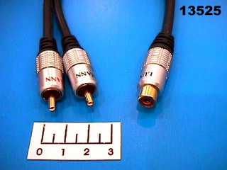 Шнур 2RCA-RCA гнездо 3м gold металл Luxmann