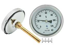 Термометр биметаллический стрелочный (0...+120C) ТБ-100