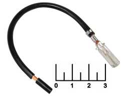 Клемма ножевая штекер 6.3мм на проводе 1*2.5мм 13см черная с замком (7729/8004СБ)