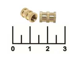 Втулка с внутренней резьбой М5*10*7 латунь