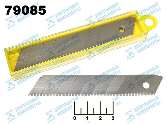 Лезвие для ножа 18мм зубчатое Fit 10439 (10 штук)