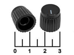 Ручка на вал 5.5мм черная 16*16