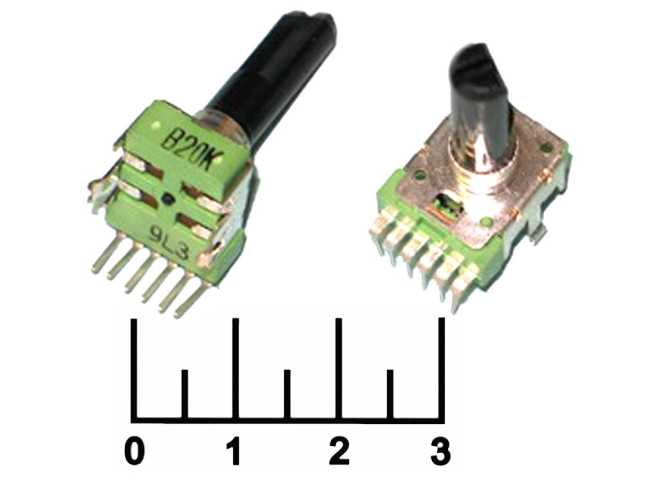Резистор переменный 2*20 кОм (6pin) RV112BCF-40-30A-B20K (+84) (S2168)