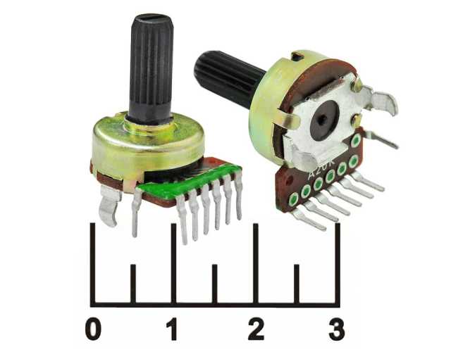 Резистор переменный 2*100 кОм C (6+1pin) F-166KP (+69) (4585C)