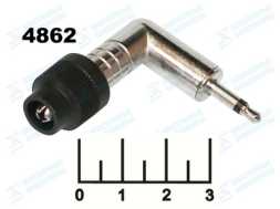 Разъем AUD 3.5 штекер моно металл угол