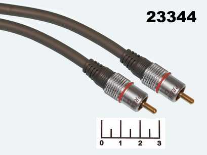 Шнур 1RCA-1RCA 3м gold металл Premier серый (5-300)