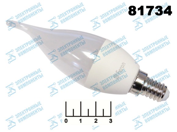 Лампа светодиодная 220V 7W E14 4000K белый свеча на ветру матовая (37*123) Feron LB-97 25761 (580lm)