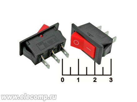 Выключатель 250/15 KCD3-102-8 красный 3 контакта