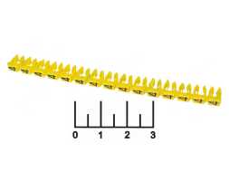 Маркер кабеля &amp;quot;4&amp;quot; 2.5мм TDM желтый (15 штук)