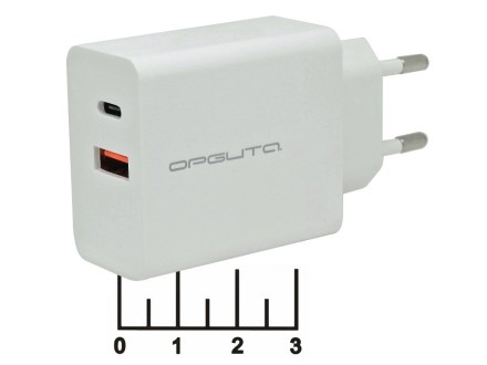 Сетевое зарядное устройство USB 5V 3.1A + Type C OT-APU34 (быстрая зарядка) (белый,черный)