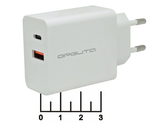 Сетевое зарядное устройство USB 5V 3.1A + Type C OT-APU34 (быстрая зарядка) (черное)