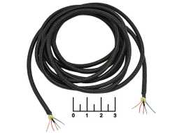 Кабель 5-жильный для наушников с микрофоном в оплетке 2м