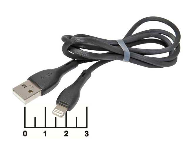 Шнур USB-iPhone Lightning 1м KLGO S-101 (быстрая зарядка) (черный) (2.4A)