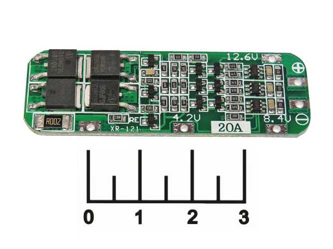 Контроллер заряда для литиевых элементов 11.1V 20A BMS 3S с балансиром