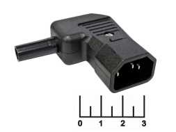 Разъем питания 3pin штекер C14 на кабель угол JA-2233