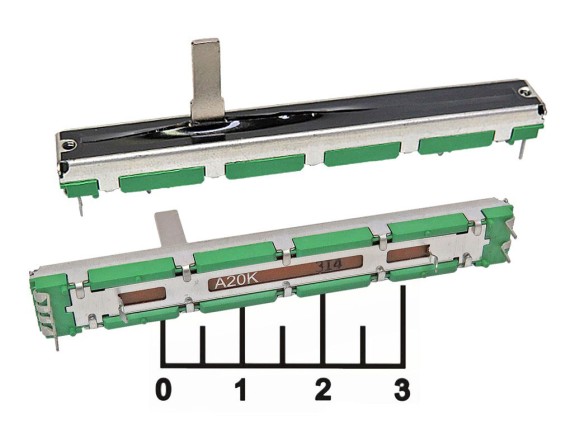 Резистор переменный 2*20 кОм RA6044F-20-15C1-A20K-01G (+23) ползунковый