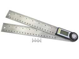 Линейка металлическая 20см + транспортир цифровой (010496(19))