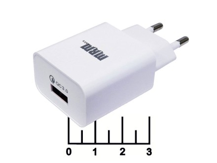 Сетевое зарядное устройство USB 5V 3A/9V 2A/12V 1.6A QC-3.0 (быстрая зарядка) MRM S20 (P30) (ч)